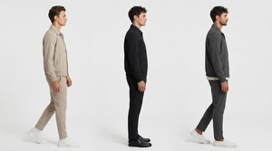 Men's Solid Color Zipper Track Jacket With Side Pockets Breathable <b>Polyester</b> Cotton Casual Autumn Wear Regular Fit Full Sleeve - Product Image 3