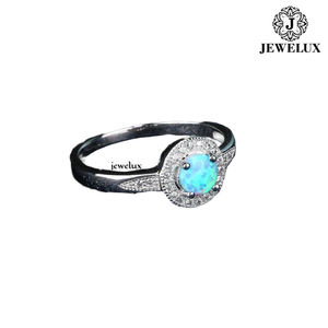 แหวนค็อกเทลเงินแท้ 925 ชุบโรเดียม Jewelux สำหรับทุกเพศ ประดับเพชรทรงกลมแบบฝังเรียงสไตล์หรูหรา - Product Image 2