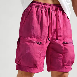 Pantalones Cortos Deportivos de Nailon Personalizados para Hombre, Color Rosa, Elegantes, para Gimnasio, Fitness, Ropa Urbana, Correr al Aire Libre, con Servicio OEM - Product Image 4