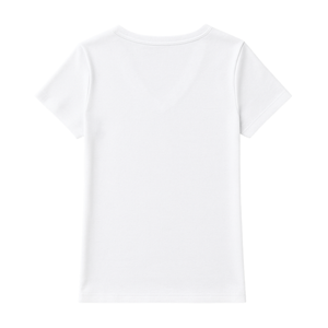 2026 Wholesale Women White Deep V Neck T Shirt 100% Luxury Organic Cotton Premium Soft Breathable Classic Fit Tee OEM Service - Product Image 2