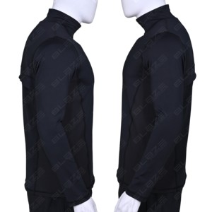 Custom Men's Quarter Zip Long Sleeve Gym Shirt Moisture Wicking Athletic Training Top OEM Sportswear Manufacturer - Product Image 4