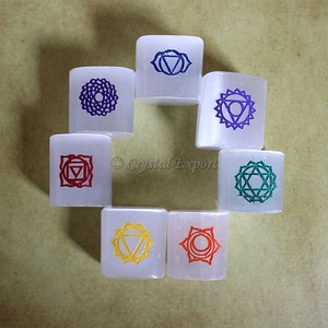 เซเลไนท์หินบำบัดคริสตัลธรรมชาติขัดเงาเซเลไนต์สลักจักระร่วงคริสตัลสีทองธรรมชาติร่วงลงของขวัญตกแต่งบ้าน - Product Image 3