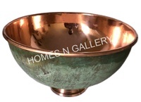 อ่างล้างหน้าสแตนเลสทรงกลมสีเขียวทองแดงสำหรับโรงแรมและร้านอาหาร - Product Image 3
