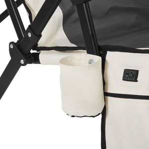 Sedia da Campeggio Pieghevole con Schienale Alto, Funzione Riscaldante, 3 Livelli di Calore, Completamente Imbottita in Tessuto Oxford, Sedia da Spiaggia con Braccioli, Supporta fino a 120 kg - Product Image 6