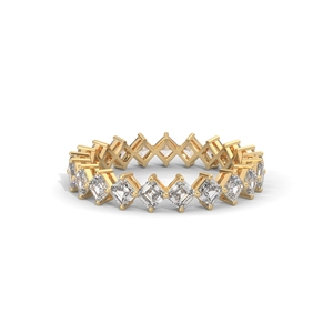 Anillo de Eternidad de Oro Amarillo de 18K con Diamantes Cultivados en Laboratorio, Corte Princesa, con Piedras Ovaladas y Cuadradas, para Mujer - Product Image 4