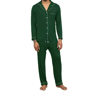 Ensemble de pyjama en modal pour homme avec logo personnalisé, respirant et confortable, vêtements de nuit longs pour homme - Product Image 2