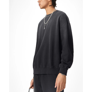 Sweat-shirt personnalisé pour hommes et femmes, effet délavé, coupe ample, col rond vintage, streetwear, OEM ODM en gros - Product Image 4