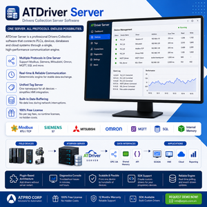 ซอฟต์แวร์ Industrial Drivers Collection สำหรับการสื่อสาร PLC และการบูรณาการ SCADA |   เซิร์ฟเวอร์ ATDriver - มีจำหน่ายแบบ OEM - Product Image 1
