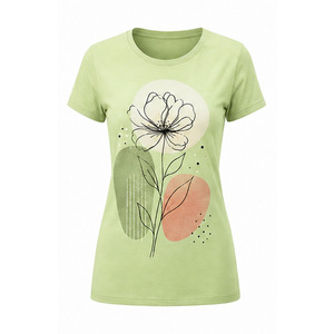 เสื้อยืดผู้หญิงลายกราฟิกสำหรับฤดูร้อน คอกลม แขนสั้น ผ้าฝ้ายนุ่ม ระบายอากาศดี สไตล์สตรีทแวร์ ใส่ได้ทุกวัน - Product Image 1