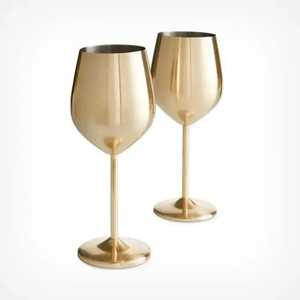 Verre à vin moderne fait main en acier inoxydable poli miroir, incassable, en métal argenté brillant, pour mariage et fête - Product Image 2
