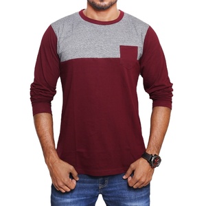 Camiseta de manga larga para hombre, cuello redondo, informal, inteligente, a la moda, 100% algodón, logotipo personalizado, la más vendida - Product Image 3