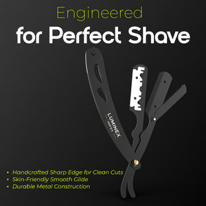 Navaja de Afeitar Recta Vintage Luminex Impex con Mango de Concha de Abulón y Acero al Carbono, Lista para Usar en Barberías y Salones - Product Image 2