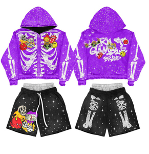 Custom Sweatsuit Track Short Set Nylon Polyester Suit <b>Summer</b> Two Piece Windbreaker Tracksuit Hoodie and Shorts <b>Jacket</b> Sets <b>Men</b> - Product Image 4