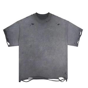 Camiseta de Lujo para Hombre, 100% Algodón, de Alta Calidad, Lisa, Ecológica, 230g, Oversize, con Efecto Desgastado - Product Image 2