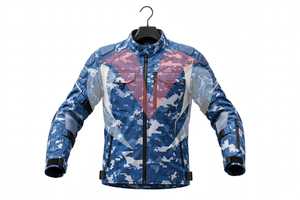 Traje de Motociclismo para Hombre, Azul, Camuflaje Digital, Chaqueta y Pantalones Cortavientos con Protección - Product Image 6
