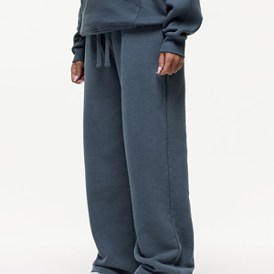 Pantalon cargo en molleton à jambes larges pour femme, taille haute, coupe ample, longueur intégrale, à carreaux, décontracté, hiver, respirant - Product Image 3