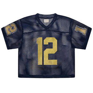 Camiseta de Fútbol Americano de Malla 100% Algodón para Hombre, Talla Grande, Estilo Urbano, Informal, Transpirable, con Logotipo Personalizado - Product Image 6
