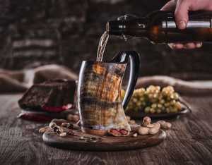 Nouvelle conception de chopes à boire en corne naturelle, style Viking original - Chopes à bière 100% authentiques en corne d'Inde - Product Image 5