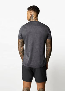 Camiseta de Manga Corta para Hombre, Cuello Redondo, Color Gris Oscuro, Tejido de Poliéster de Secado Rápido, Estilo Casual de Verano - Product Image 6
