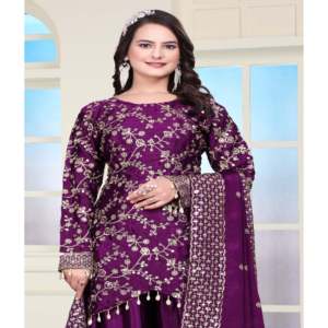 Tenue de soirée pour femmes de créateur Ensemble de costumes Sharara Séquence Brodée Travail - Product Image 4