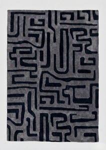 Tapis de luxe en laine tuftée à la main – Tapis moderne à motif vague abstrait pour salon et chambre à coucher - Product Image 4