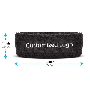 Bandeau de poignet sportif noir tricoté personnalisé, 4,5 cm de large, épais et antidérapant, pour l'exercice, le fitness, la gym et l'hiver - Product Image 3