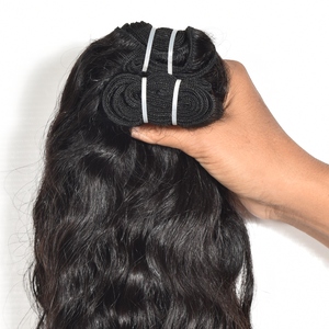 Cambodian Indian Natural Straight Raw Machine Weft Hair Black color Hair Natural Looking Wavy Human Hair Extensions - Product Image 2