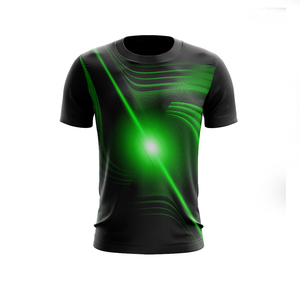 เสื้อยืดกีฬาแบบซับลิเมชั่น OEM สำหรับผู้ชายและผู้หญิง เนื้อผ้าโพลีเอสเตอร์น้ำหนักเบา แห้งเร็ว พิมพ์ลายทั่วตัว เหมาะสำหรับออกกำลังกาย ขายดีที่สุด - Product Image 5