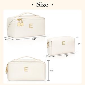 Set di Borse Organizer per Trucchi Personalizzate con Iniziali, Borsa Cosmetica da Viaggio Apribile con Scomparti Trasparenti per Donne e Ragazze, Regalo di Compleanno - Product Image 4