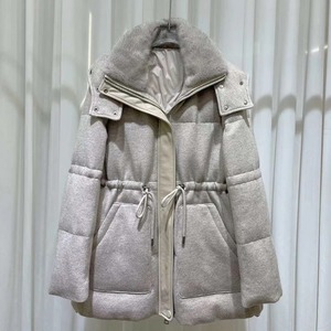 Veste d'hiver à capuche en fausse fourrure pour femme, couleur unie, manches longues, pull-over respirant, chaud, décontracté, longueur moyenne, polaire épaisse - Product Image 3