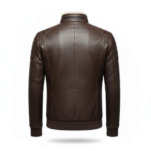 Chaqueta de Cuero Genuino de Piel de Vaca LUXE ENTERPRISES 2026 para Hombre, Diseño OEM, Corte Ajustado, Transpirable, con Logotipo Frontal y Cierre de Cremallera, Estilo Casual - Product Image 2