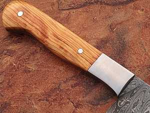 Handmade Best Supplier Cooking Damascus Steel Chef <b>Knife</b> <b>Bread</b> <b>Knife</b> With Olive Wood Handle & With Leather Sheath - Product Image 5