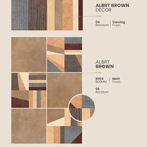 กระเบื้องปูพื้นพอร์ซเลนแบบแกะสลัก ขนาด 600x600 มม. ผิวสัมผัสลายหิน สำหรับตกแต่งภายในและภายนอกสไตล์โมเดิร์น - Product Image 1