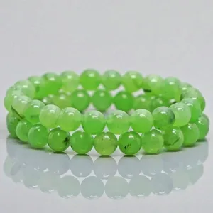 Natural Prehnite 8mm Smooth Round AA Grade Gemstone Beads <b>Stretch</b> <b>Bracelet</b> Healing Jewelry Wholesale - Product Image 3