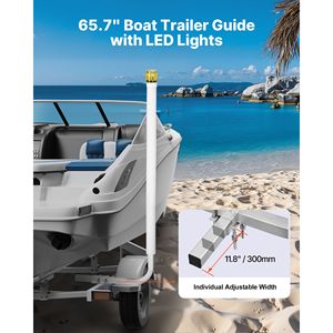 Poteaux de guidage pour remorque de bateau à LED 65.7, 2 pièces, en acier haute dureté, larges et réglables, pour remorques, guides sur embarcations et bateaux - Product Image 2
