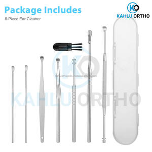 8 pièces, ensembles de nettoyage d'oreilles réutilisables de haute qualité, cure-oreilles en acier inoxydable, boîte de rangement portable, outils de nettoyage des oreilles KAHLU - Product Image 4