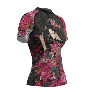 เสื้อแรชการ์ดสั่งทำพิเศษ OEM สำหรับทุกเพศ ป้องกันรังสียูวี 50 สำหรับกีฬาทางน้ำ ระบายอากาศได้ดี ผลิตจากโพลีเอสเตอร์แบบซับลิเมชั่น ขายส่งจากโรงงาน OEM - Product Image 4