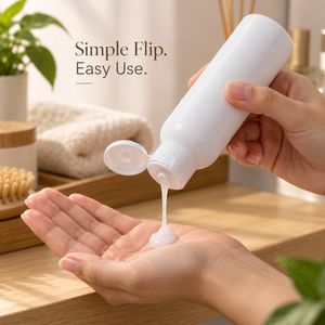 <b>200ml</b> HDPE <b>Bottle</b> with Flip Top Cap | Cosmetic Packaging Container for Skincare Lotion Shampoo Beauty and Personal Care Products - Product Image 4