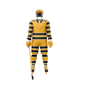 Uniforme de Hockey sobre Hielo con Rayas Púrpuras, Cuello en V, Manga Larga, Poliéster que Absorbe la Humedad, Ropa Deportiva de Invierno Unisex para Adultos - Product Image 6