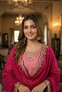 Salwar Kameez Tradicional de Seda con Bordado Chinon y Lentejuelas para Bodas, Diwali y Ocasiones Indias y Pakistaníes - Product Image 6