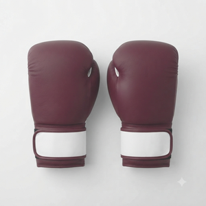 Gants de boxe en cuir de vachette bordeaux, durables, pour l'entraînement et le sparring, fermeture à scratch sécurisée, sur mesure - Product Image 3