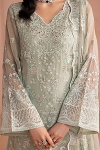 Meilleure Collection Formelle Femme 2026 Style Pakistanais en Chiffon Brodé 3 Pièces – Design Exclusif et Tissu Uni pour Soirées - Product Image 6