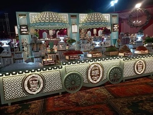 Mostrador de Cafetería ArcVanta Pavilion |   Estación de Servicio de Bebidas y Catering Modular Ornamentada de Acero Inoxidable para Uso en Interiores/Exteriores - Product Image 2