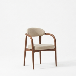 Silla de Comedor Moderna Liora de Madera de Teca con Asiento Tapizado en Tela - Muebles de Exterior Duraderos y Cómodos para Hoteles, Escuelas y Ocio - Product Image 1
