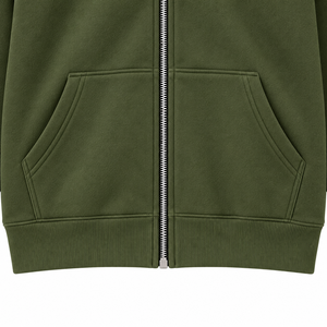 Sweat-shirt polaire oversize à capuche zippé pour femme, motif chat noir, citrouille et lune, vert olive, décontracté, pour Halloween et l'hiver - Product Image 5