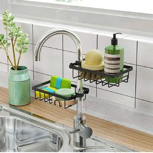 Durable Iron Kitchen <b>Sink</b> Organizer With Drain Tray For Keeping Counter Dry And Organizing Cleaning Supplies Neatly - Product Image 1