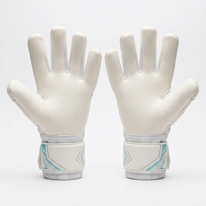 White And Blue Football Goalkeeper Gloves <b>Full</b> Finger Non <b>Slip</b> Breathable Adjustable Wrist Strap Unisex Sports Glove - Product Image 2