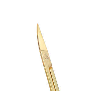 Premium Gold Titanium <b>Cuticle</b> <b>Scissors</b> Stainless Steel Fine Point Round Handle Straight Blade Professional Nail Care Beauty Tool - Product Image 3