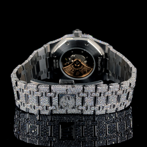 Reloj de Cuarzo Personalizado con Cristales, Acero Inoxidable, Moissanita que Pasa la Prueba del Diamante, Estilo Hip-Hop, Deportivo, Moneda, Negocios, Moda, Esfera de Cristal - Product Image 2