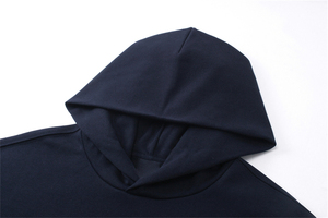 เสื้อฮู้ดซิปผู้ชายทรงโอเวอร์ไซส์ มีกระเป๋า สีเทาล้วน ผ้าเฟรนช์เทอร์รี่ 100% คอตตอน ไม่หด ใส่ได้ในฤดูใบไม้ร่วง น้ำหนัก 500gsm ผ้าถัก - Product Image 3